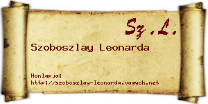 Szoboszlay Leonarda névjegykártya
